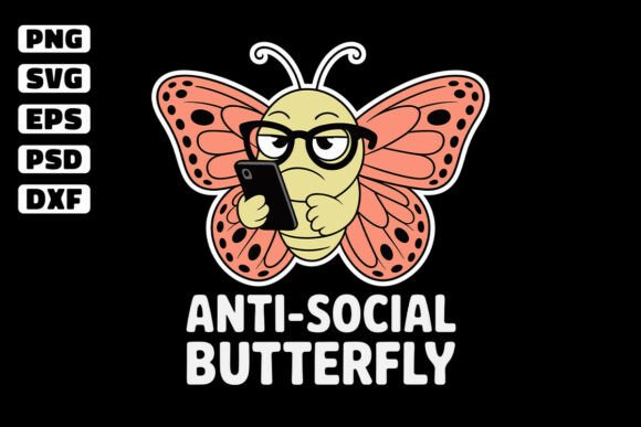Anti-social Butterfly SVG, Antisocial SV