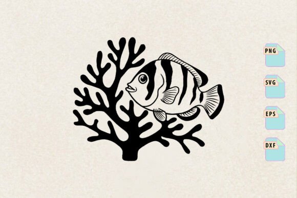 Banded Butterflyfish SVG, Sea Animal SVG
