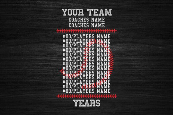 Baseball Player List SVG, Baseball Shirt