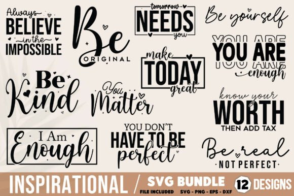 Boho Inspirational Quotes SVG BUNDLE