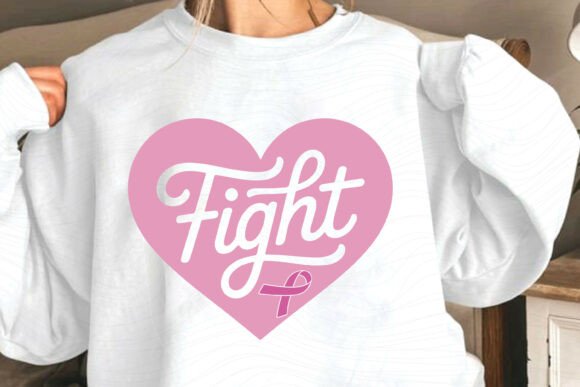 Breast Cancer SVG Design Fight Heart Art