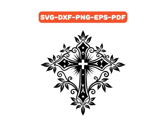 Elegant Christian Cross SVG Vector