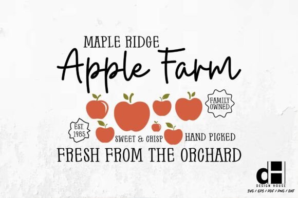 Fall Farmhouse Apple SVG PNG