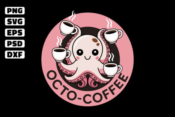 Funny Octopus SVG, Octo-Coffee SVG