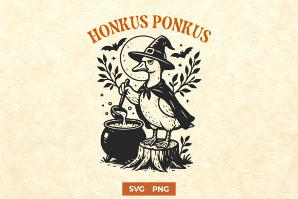 Honkus Ponkus Funny Goose Witch SVG PNG