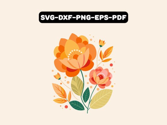 Minimal Fall Floral SVG for Autumn Decor