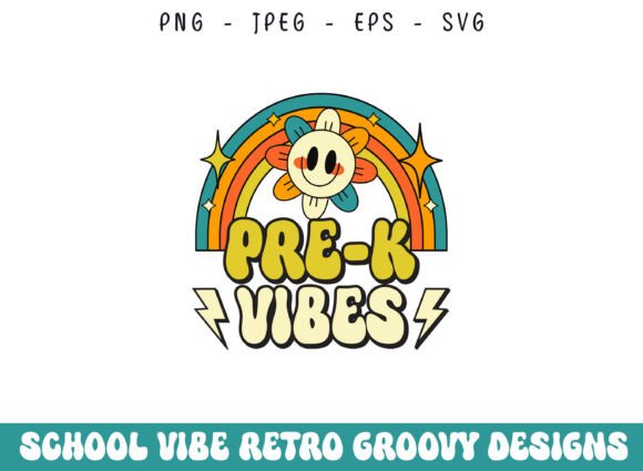 Pre K School Retro Groovy Vibes SVG