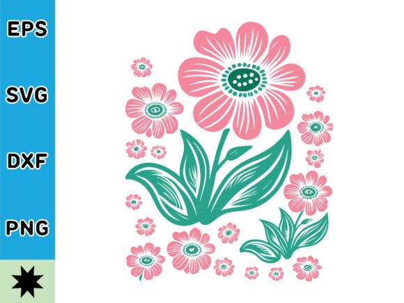 Stylish Creative Retro Floral SVG
